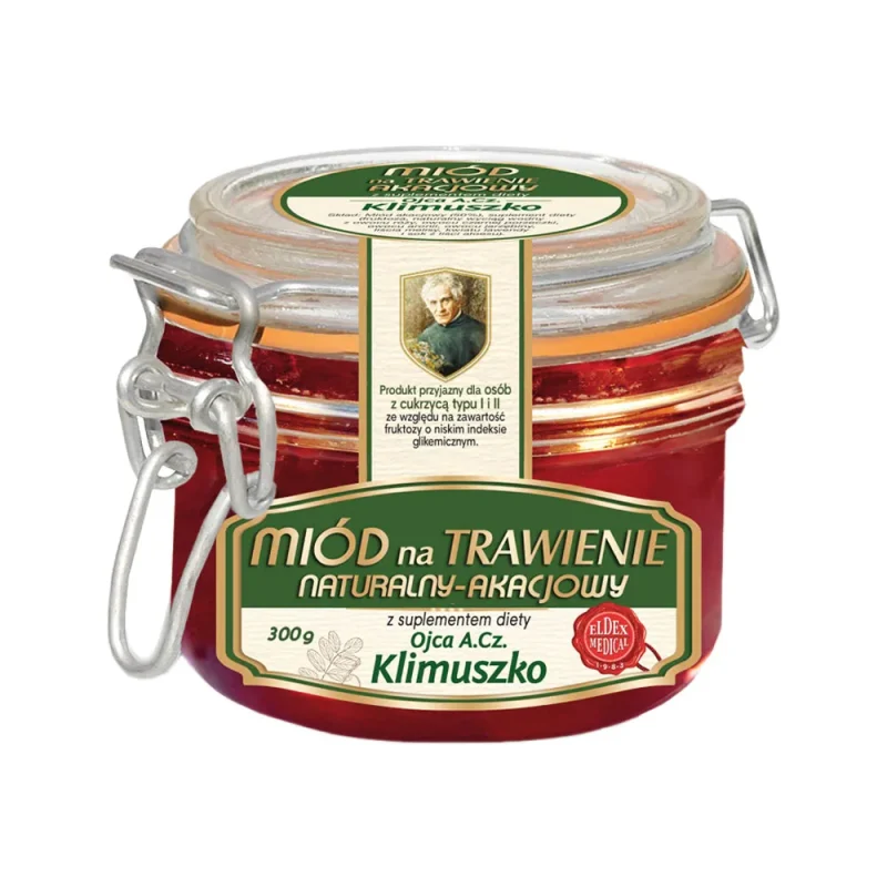 miód akacjowy zioła na trawienie ojca klimuszko