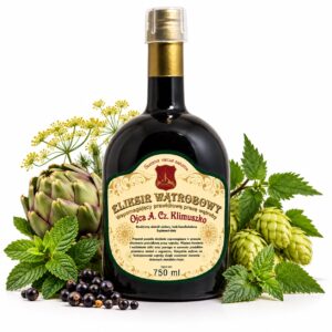 Eliksir Wątrobowy Ojca Klimuszko – Ziołowe Wsparcie Wątroby i Trawienia, Bezalkoholowy 750 ml