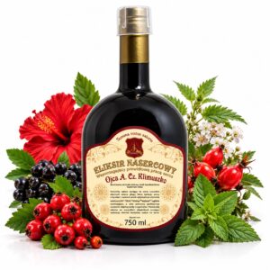 Eliksir Nasercowy Ojca Klimuszko – Ziołowy Eliksir na Serce i Wsparcie Układu Krążenia, Bezalkoholowy 750 ml