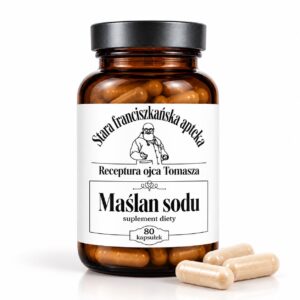 Maślan Sodu – Kapsułki Dojelitowe na Wsparcie Jelit i Mikrobioty | Receptura Ojca Tomasza – 80 kapsułek