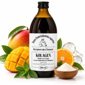 Kolagen Rybi do Picia z Kwasem Hialuronowym i Witaminą C – Receptura Ojca Tomasza 500 ml